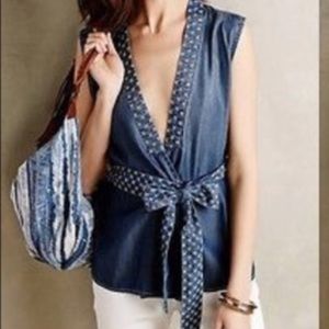 Holding Horses Denim wrap sleeveless top